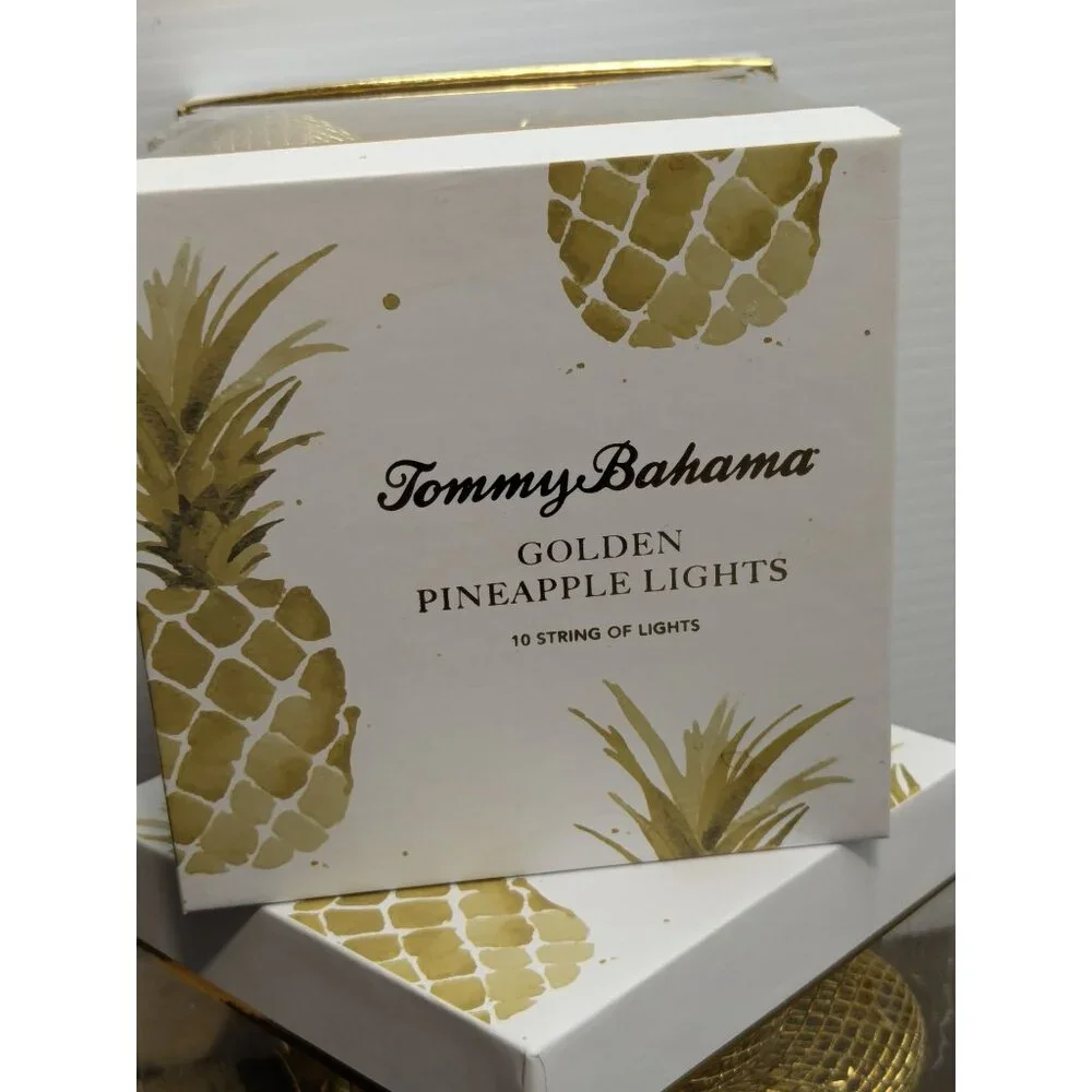 Tommy Bahama Golden Pineapple Battery-Operated String Lights 2 Sets Of 10 AA